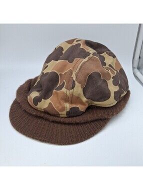 Vintage Dunn’s Duck Camo Hunting Cap Thinsulate Insulated USA Made One Size